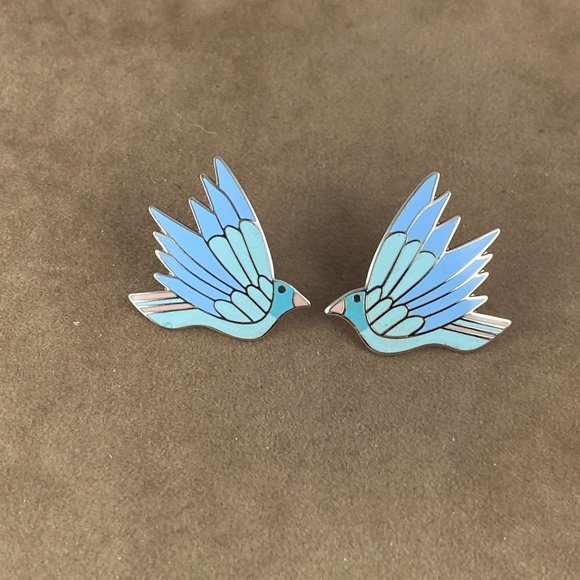 Vintage Rare LAUREL BURCH Earrings Celeste Birds - Picture 2 of 4